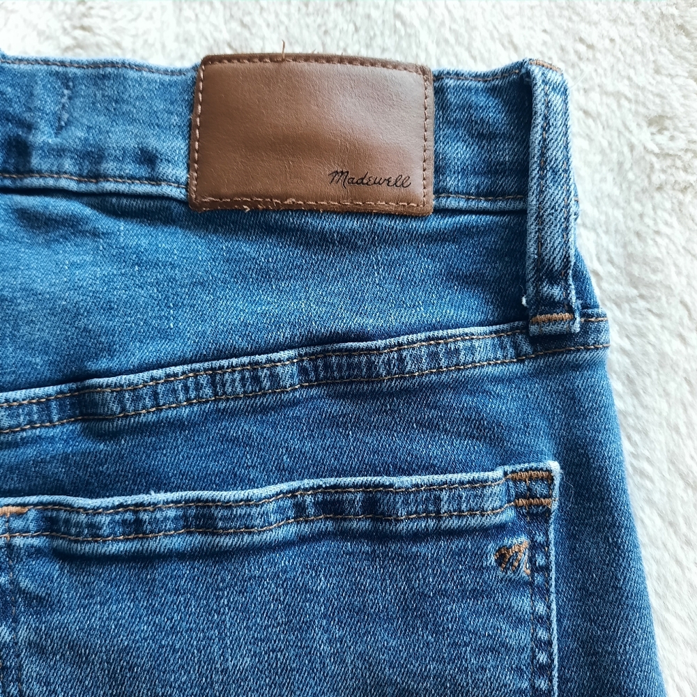Madewell Blue Jeans Sz 28  10” High Rise Skinny  Button Fly 94% Cotton Stretch - Picture 12 of 13
